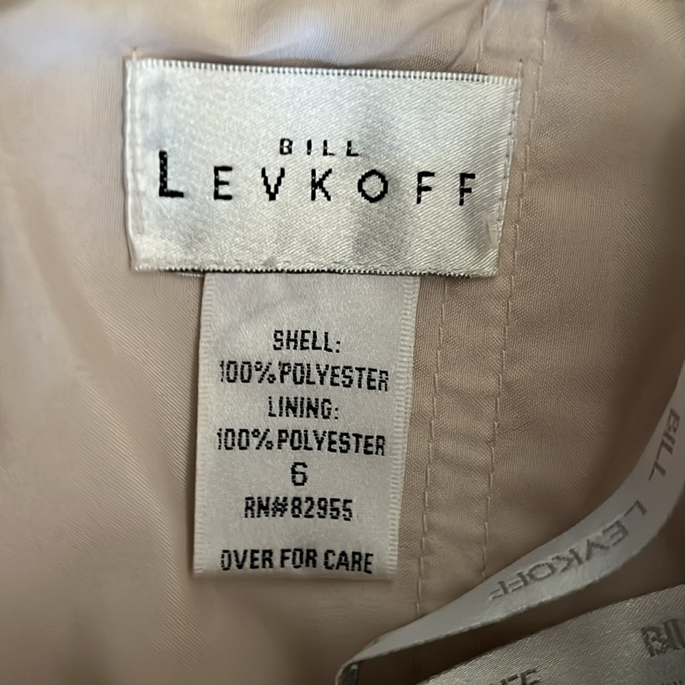 Bill Levkoff silver and beige cocktail dress - Picture 2 of 4